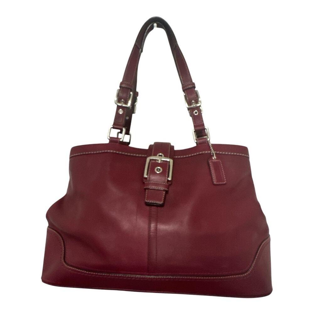 Coach Hamptons Leather Carryall Satche! (Style F12603) Y2K shoulder bag